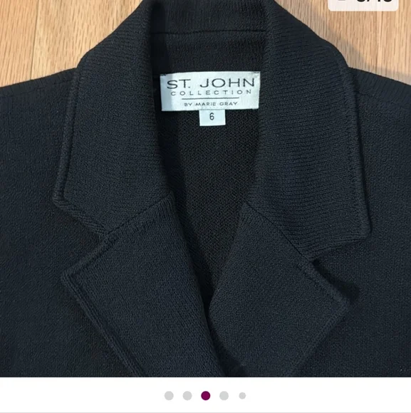 St. John Collection Black Blazer with Gold Buttons - Picture 4 of 10